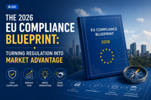 2026 EU Compliance Blueprint guide for businesses navigating sustainability, digital regulation, data protection, and corporate governance requirements.